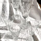 Set of 6 art deco style champagne flutes