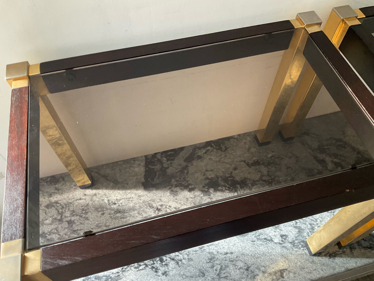 Pair of Hollywood Regency style side tables