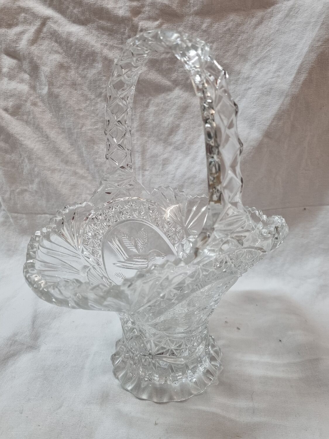 Bohemian crystal fruit basket