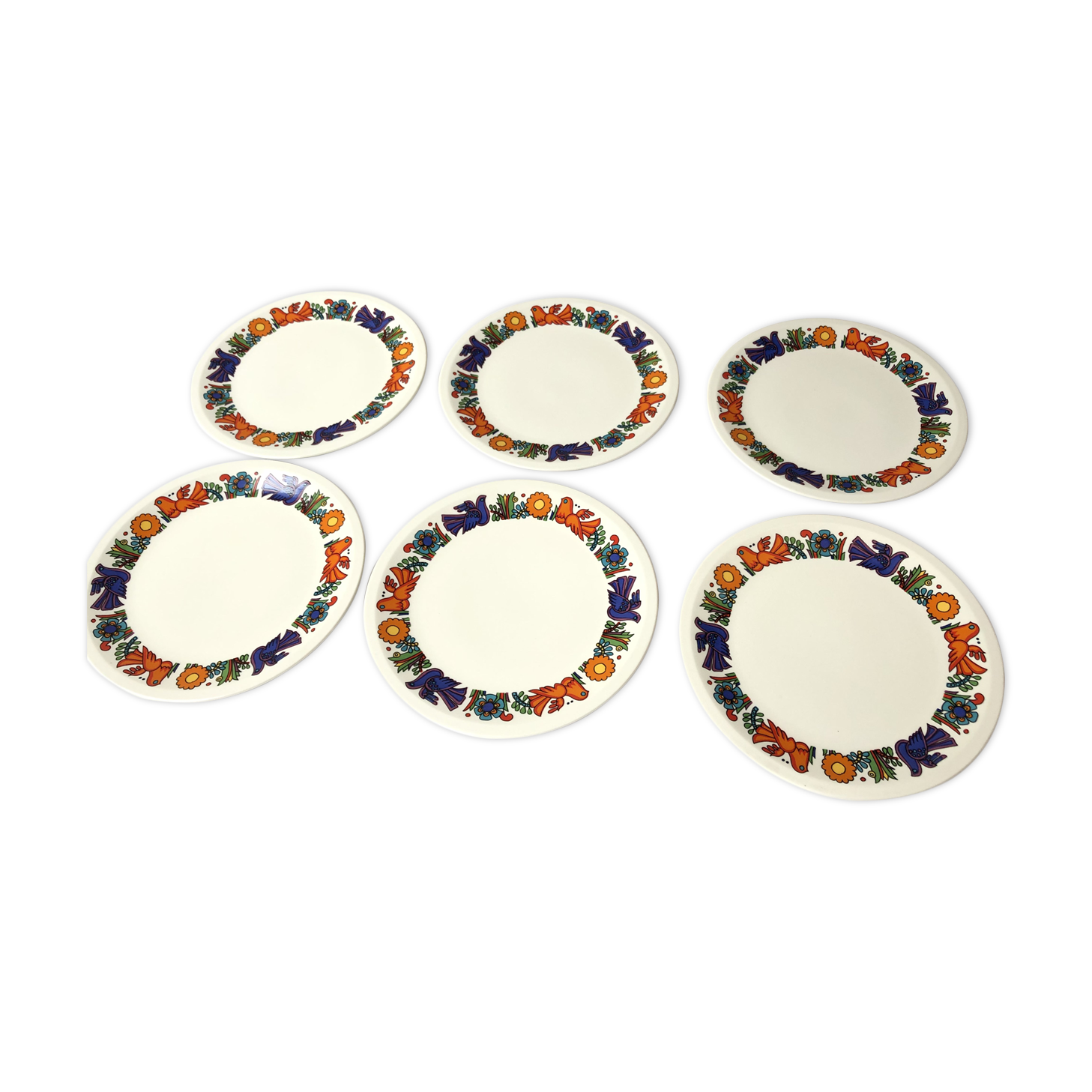 6 dessert plates Villeroy & Boch service Acapulco vintage 70