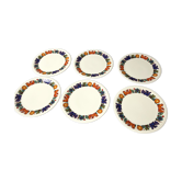 6 assiettes à dessert Villeroy & Boch service acapulco vintage 70