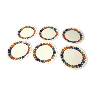 6 dessert plates Villeroy & Boch service Acapulco vintage 70