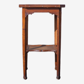 Antique wood pedestal table, 30