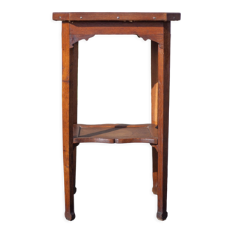 Antique wood pedestal table, 30