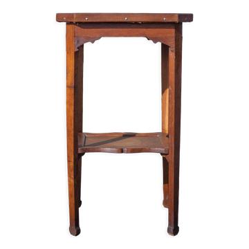 Antique wood pedestal table, 30