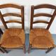 Set of 4 vintage brutalist chairs in wood and straw from the 60s