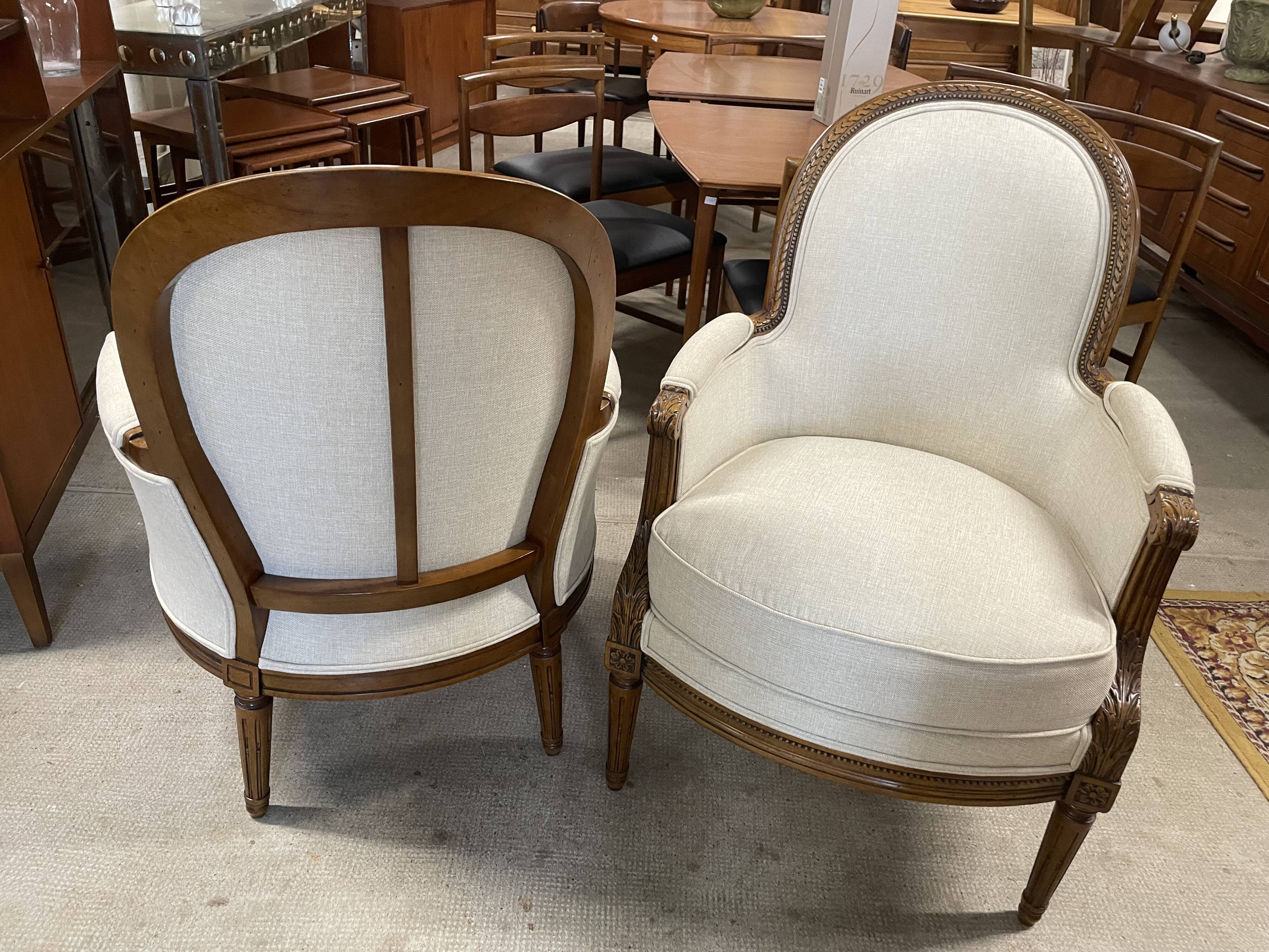 Pair of Louis 16 style armchairs