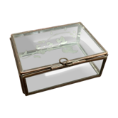 Glass and brass jewelry box showcase
