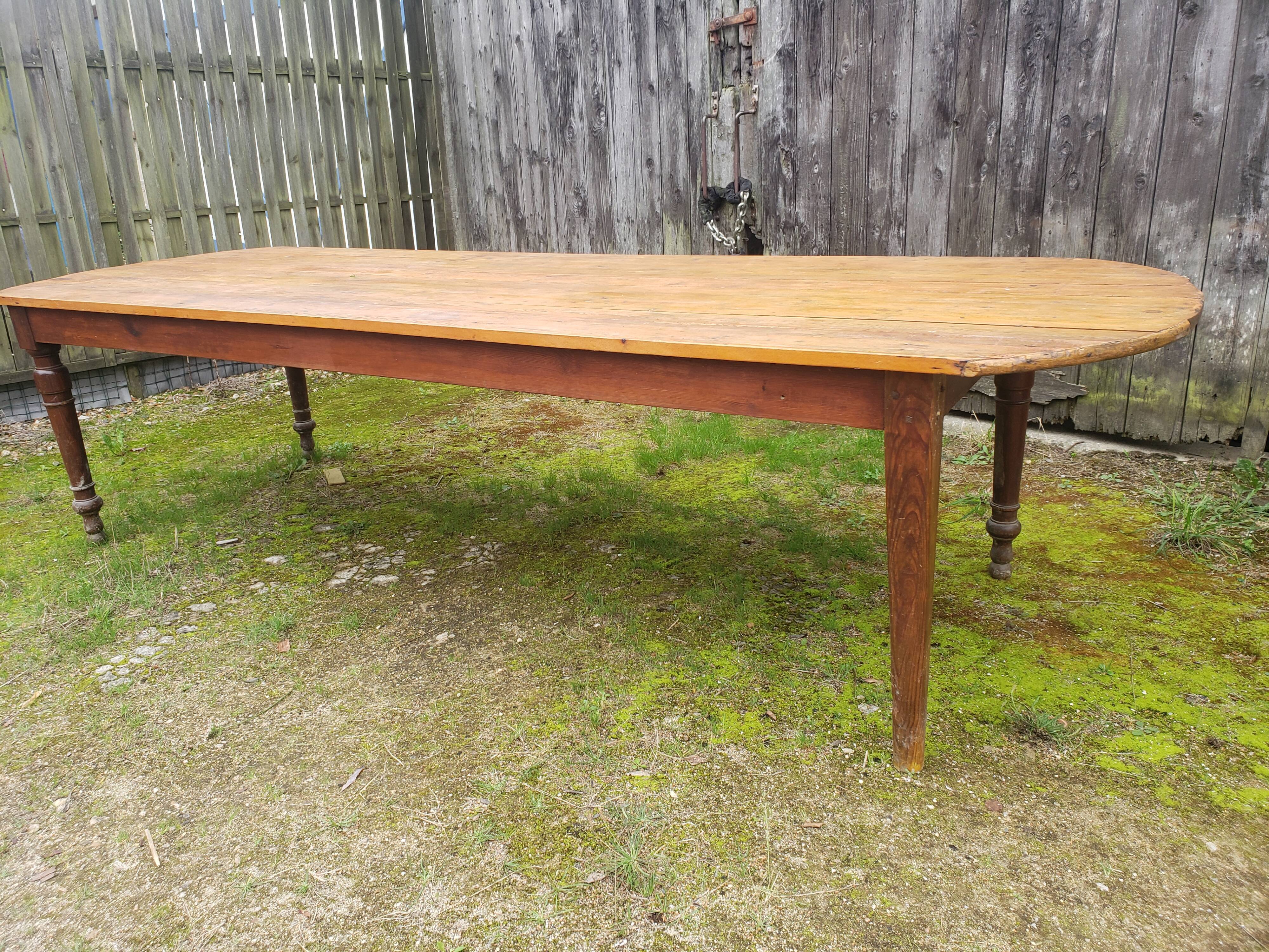 Old farm table in pine 3 meters