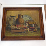 Nature morte peintre huile fin xixème