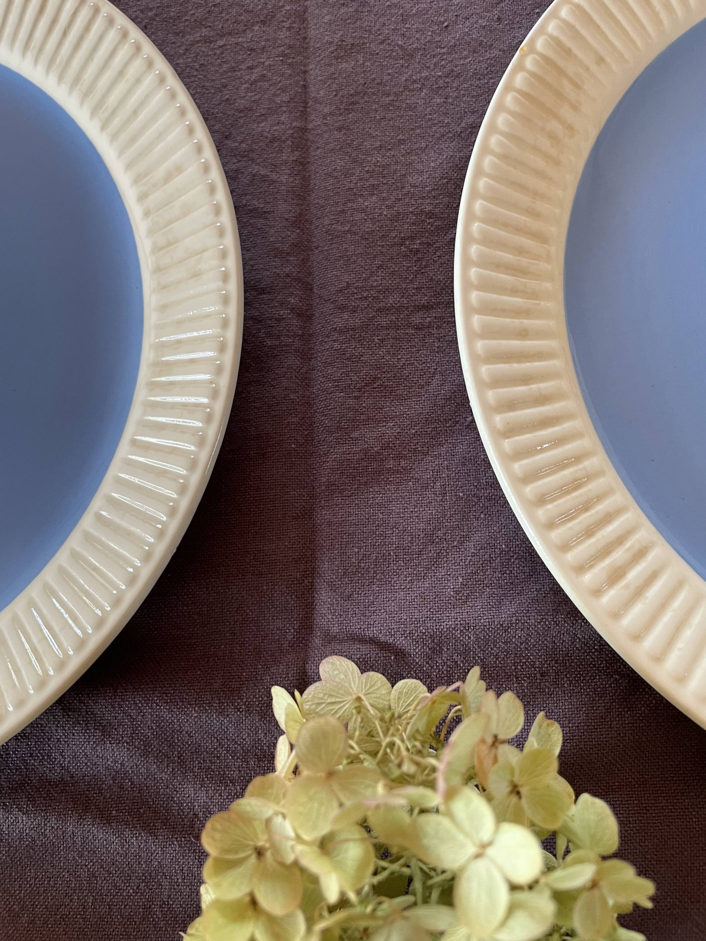 6 blue plates Villeroy and Boch Model Lido Year 50