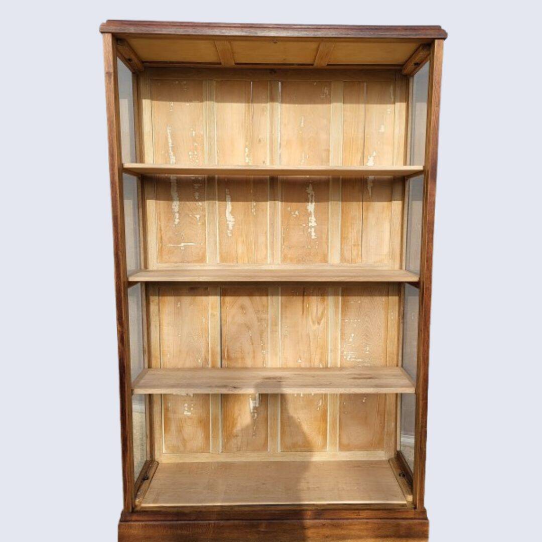 Art Deco oak museum display case