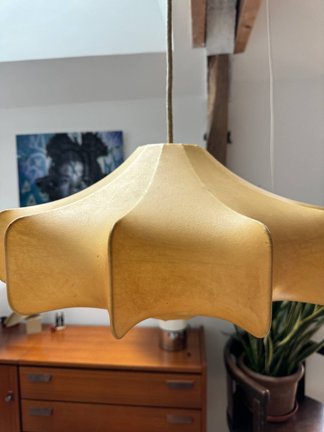 Large cocoon pendant light, 60s