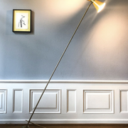 Mid-century italian yellow diabolo floor lamp