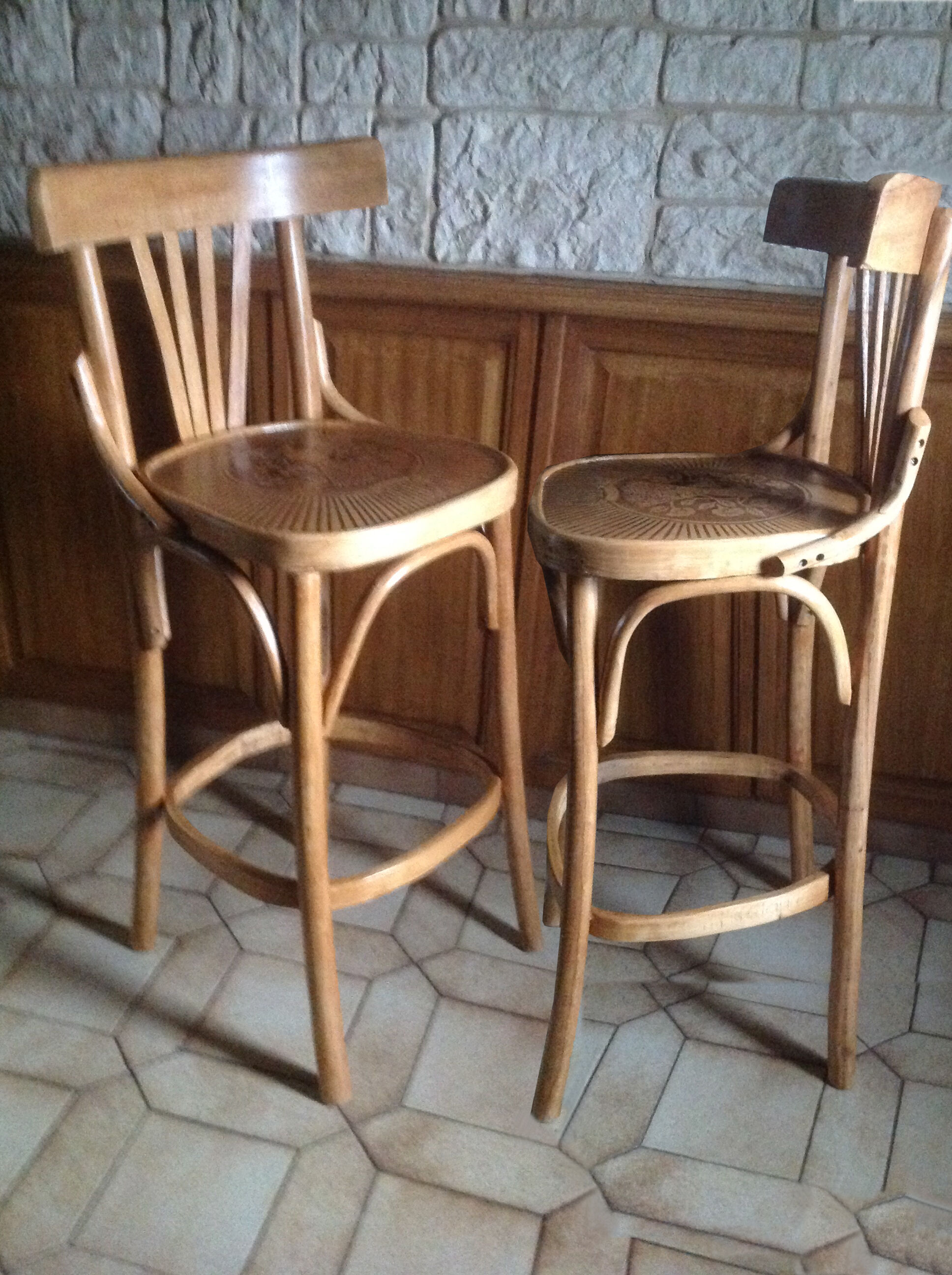 Pair of bar high chairs