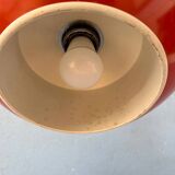 Small red and chrome space age pendant lamp