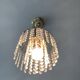 Small vintage brass chandelier with crystal droplets
