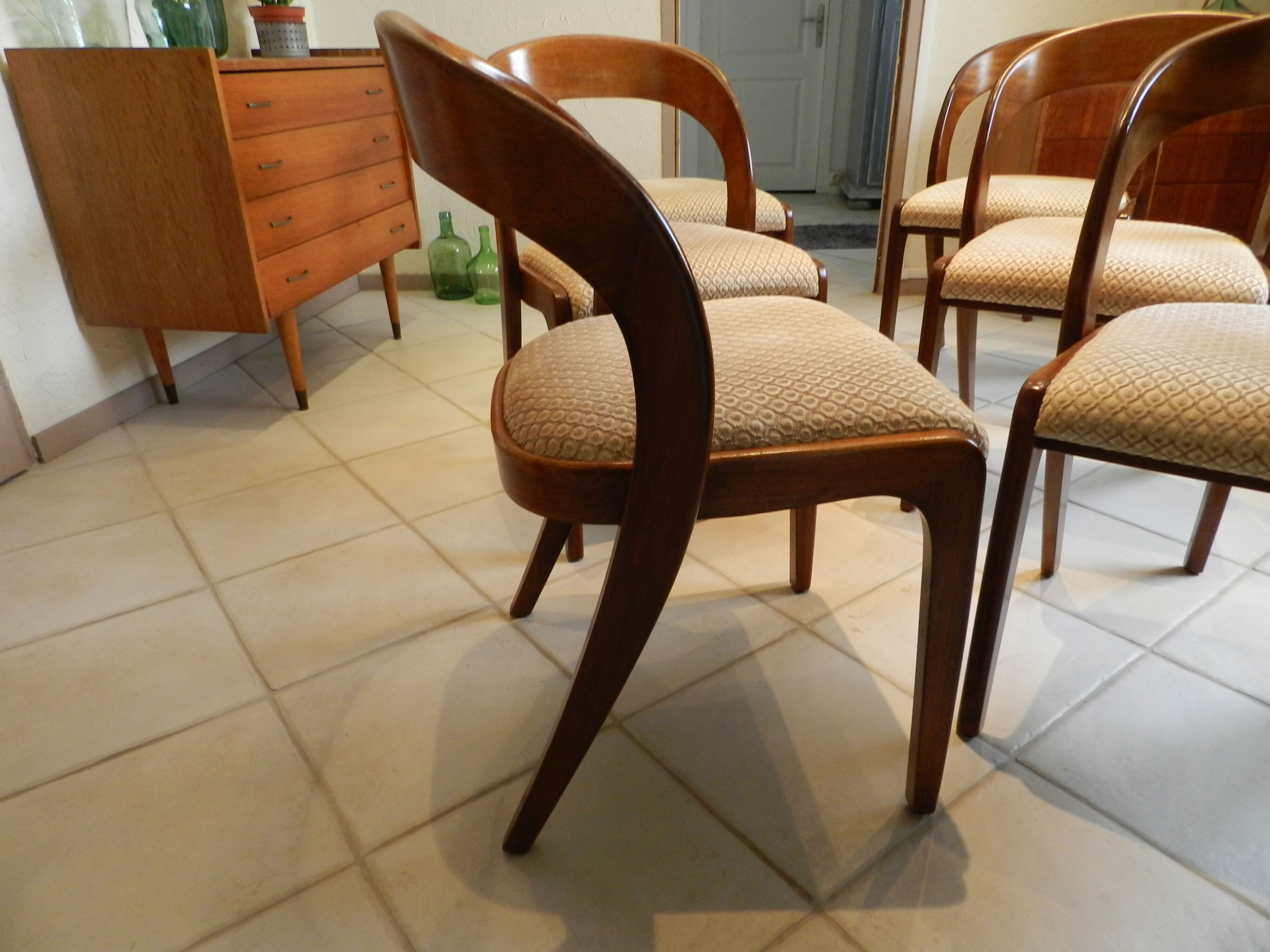 Chaises scandinave gondole années 70