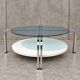 Rare coffee table / solid steel with a low free standing table / 1980s