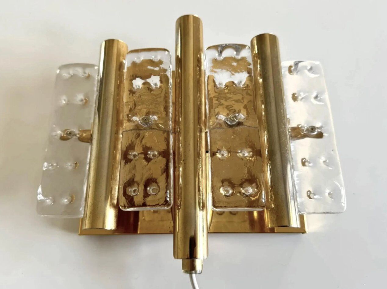 Mid-century modern Swedish crystal wall sconce from Orrefors, 1960