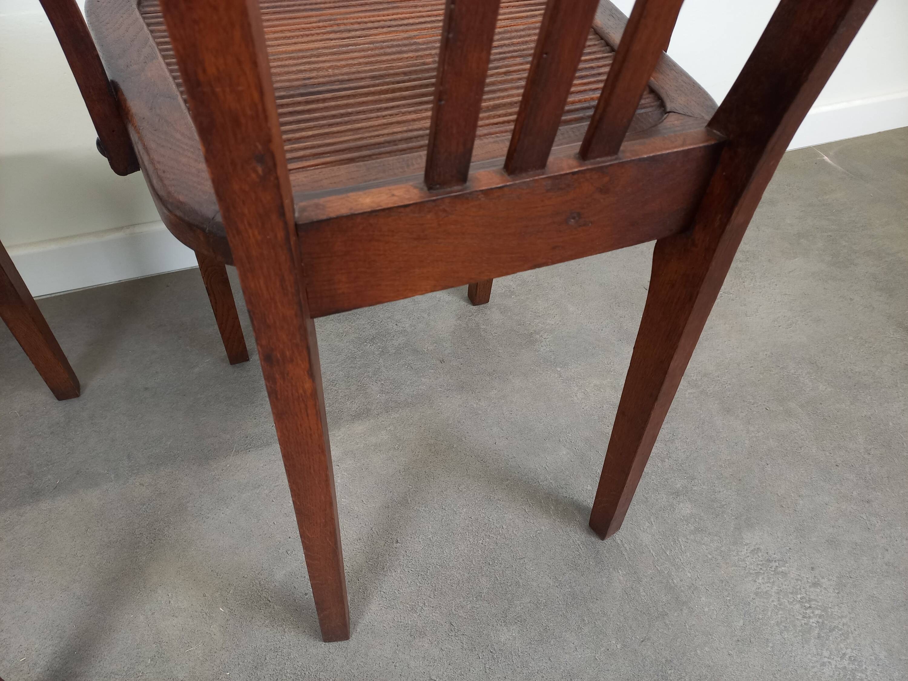 Pair of wooden bridge armchairs