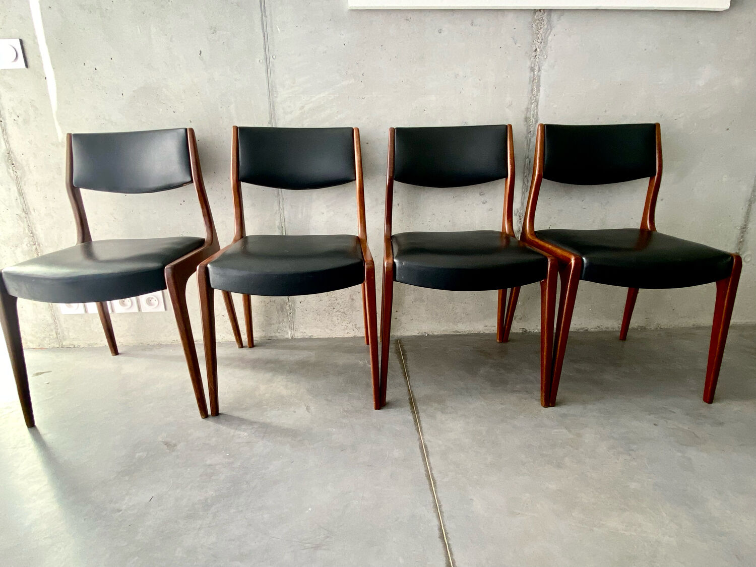 4 scandinavian teak chairs