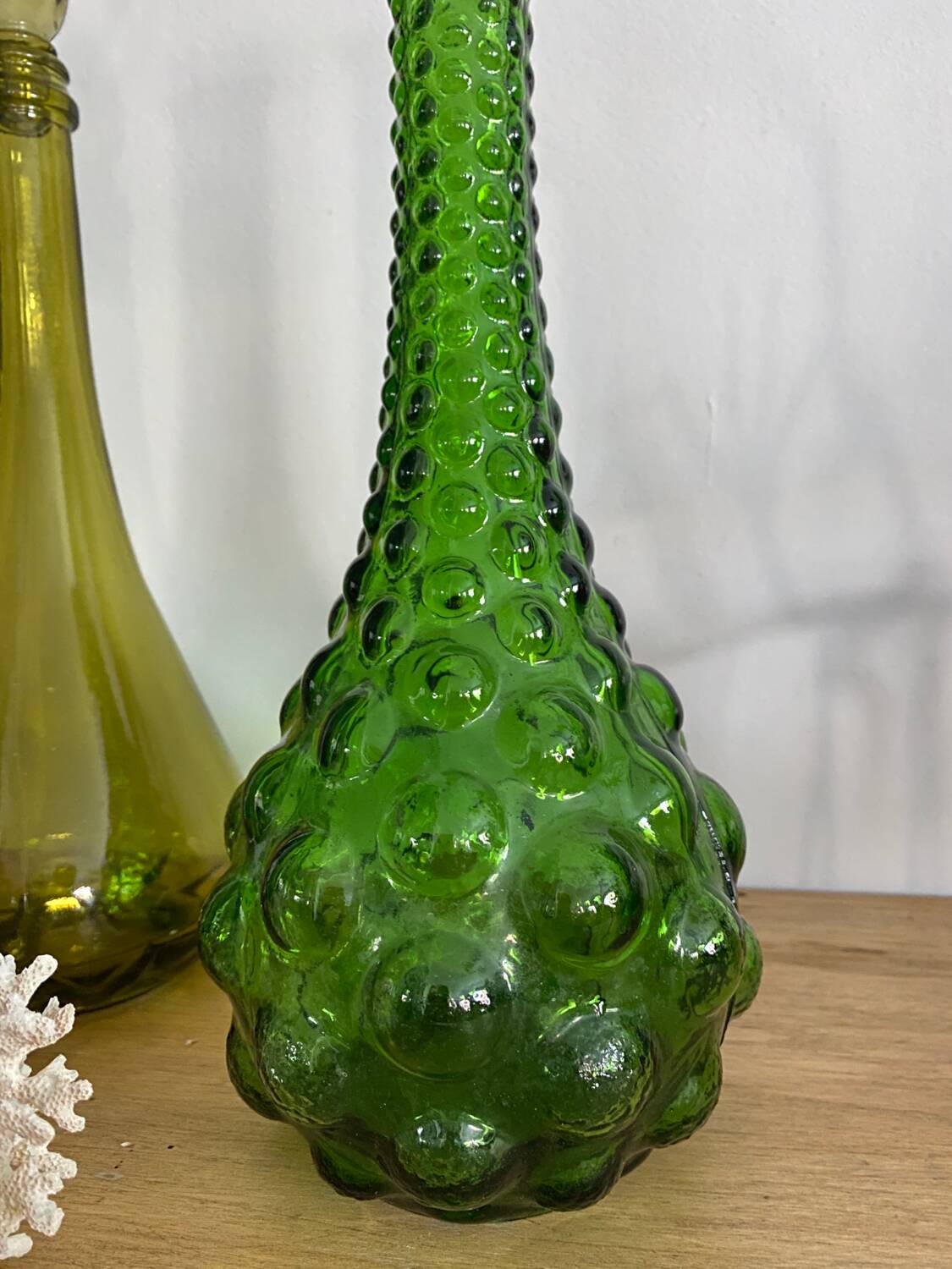 Vintage green Empoli carafe