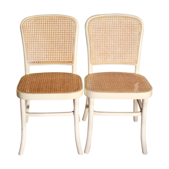 Paire of canned chairs