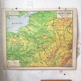 Vintage school map Bassin de Paris