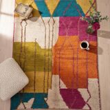 Handmade multicolored Moroccan rug 250cm x 150cm