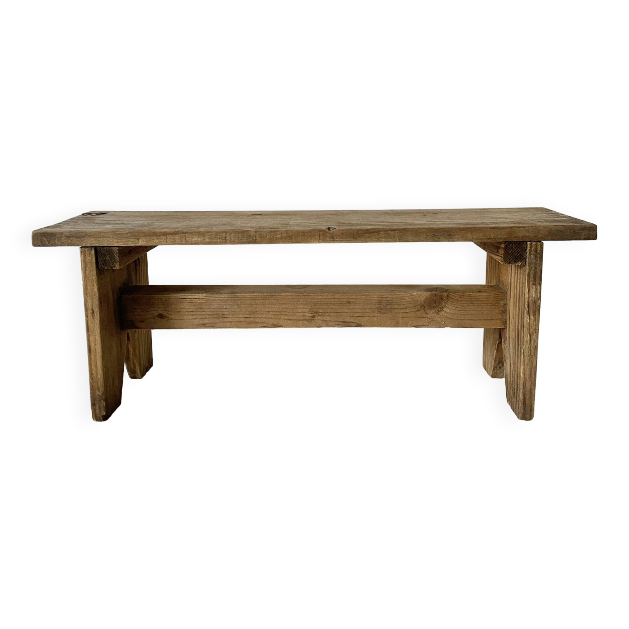 Low stool in raw wood