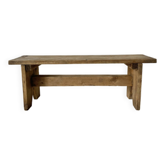 Tabouret bas en bois brut