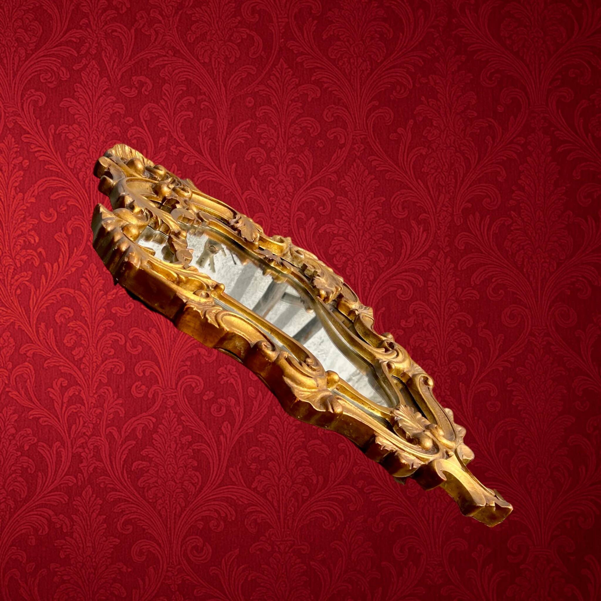 Golden wall mirror with a rococo Louis XV style – 1950s-60s