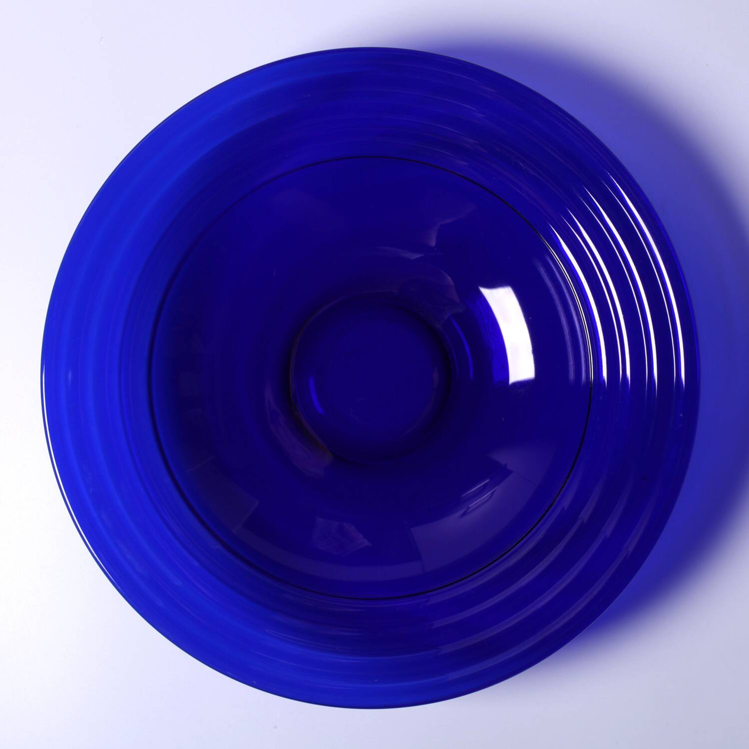Glass Centerpiece Platter Forum Sapphire / Bormioli Rocco / Italy / 1980s
