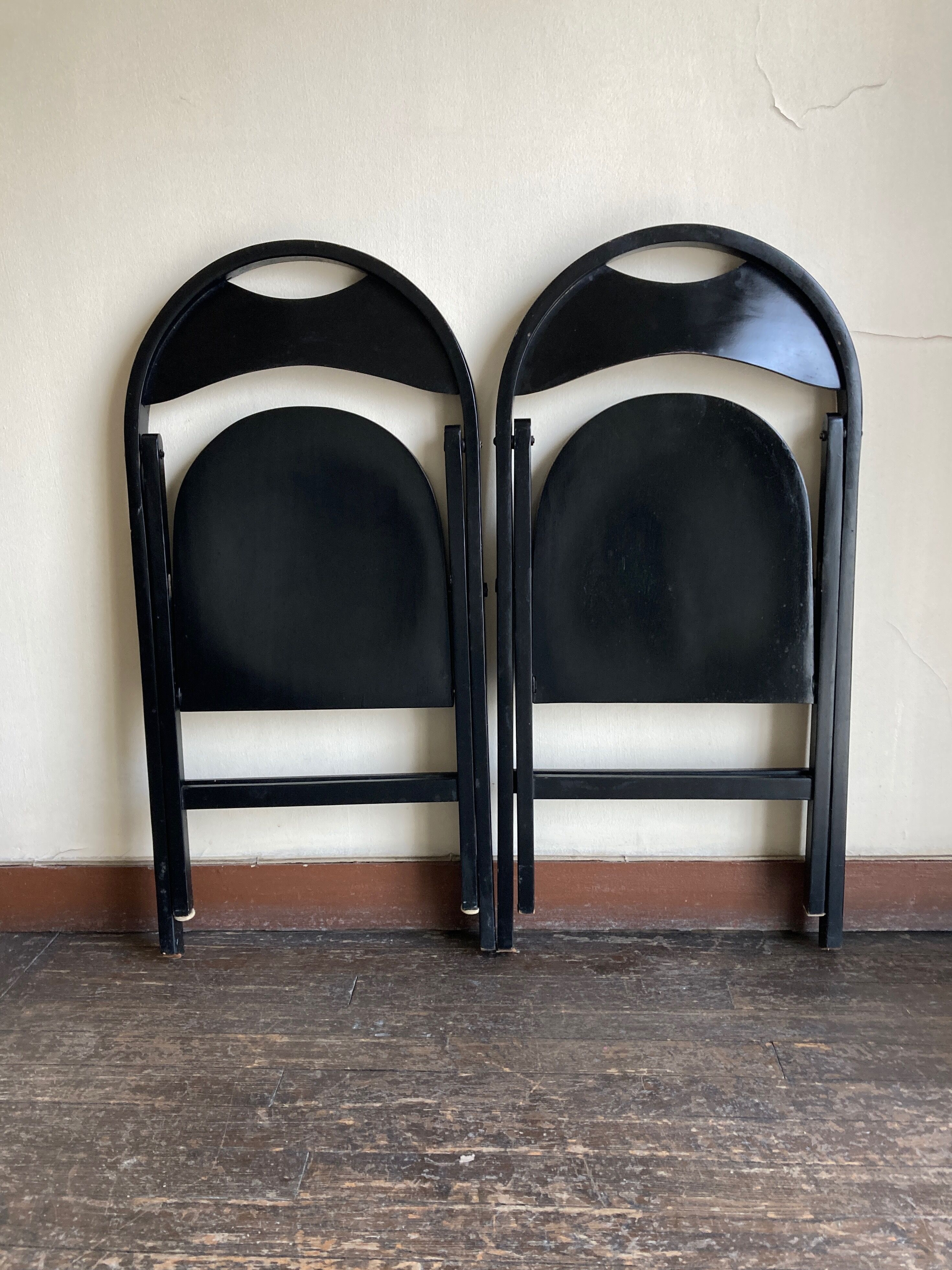 Pair of folding chairs Thonet 751 Bauhaus curved wood