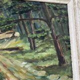 Peinture à huile balade en forêt Bailly