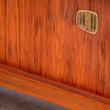 Vintage scandinavian sideboard feet compass walnut 1960