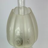 Kerosene lamp of brass with glass shade from around the 1860s