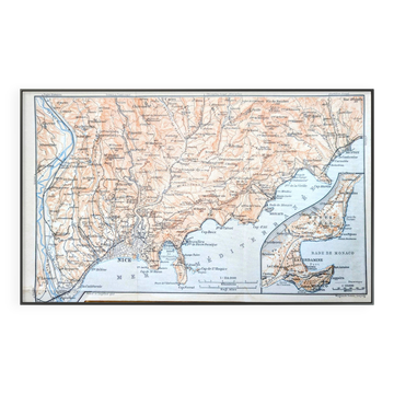 From Nice to Menton, original map printed in 1901.