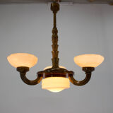 Lustre en bois Art Déco, années 1930