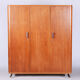 Restored oak bauhaus wardrobe, chrome-plated steel, czechia, 1930s