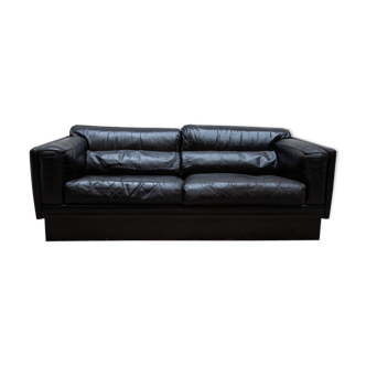 Canape,Noir Cuir,design Durlet Belgique