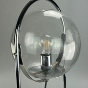 Lampe à boule de table space age design verre métal, 60s 70s