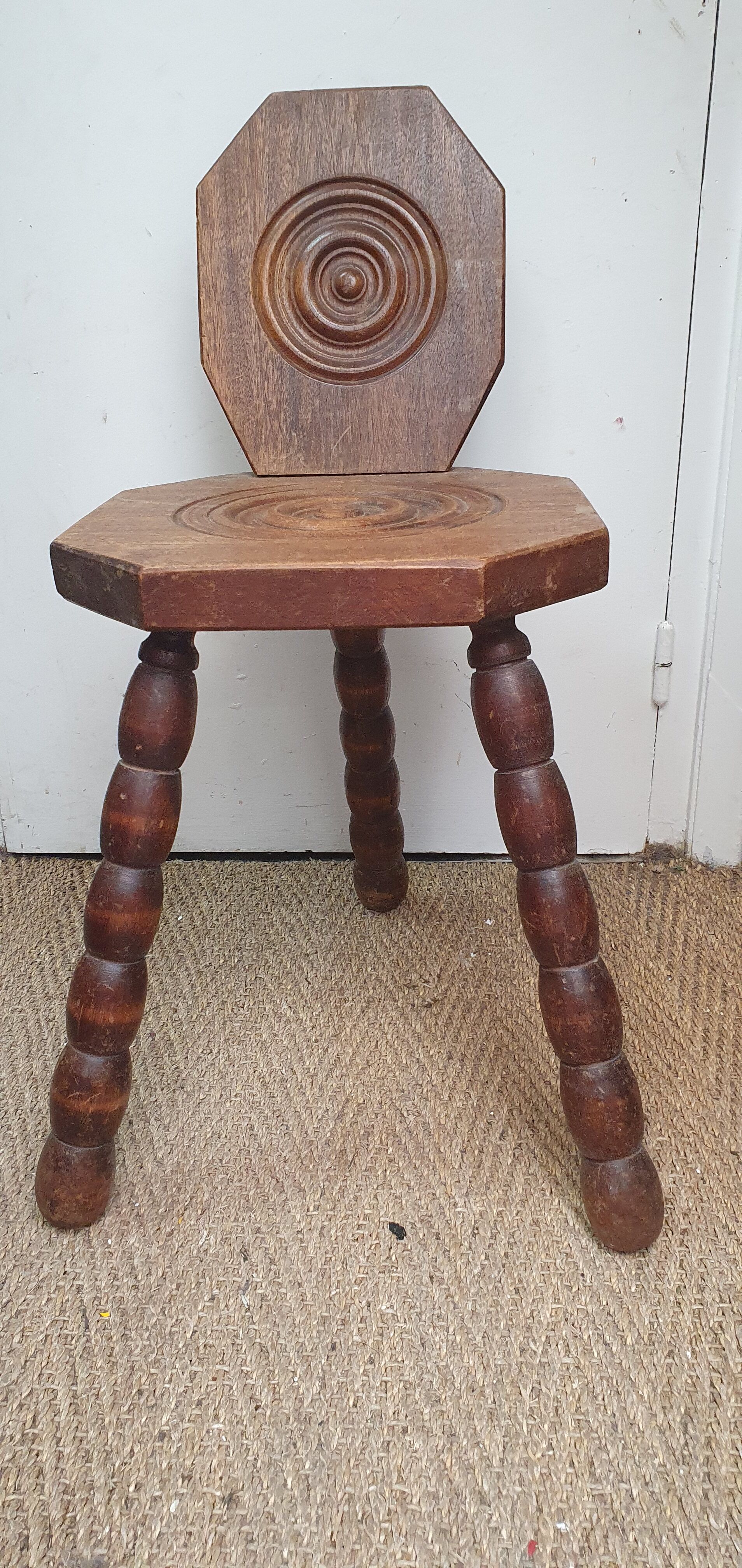 Breton brutalist tripod chair