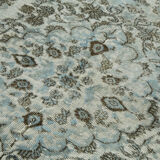 Handwoven unique oriental 1980s 160 cm x 265 cm blue rug