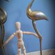 Duo brass herons