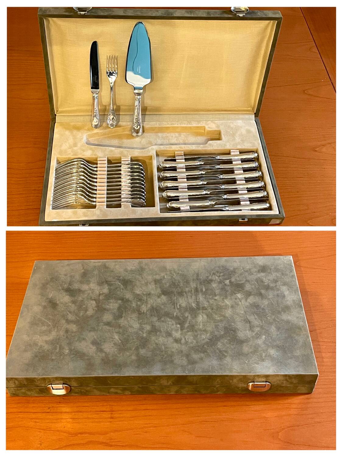 Christofle Marly, dessert cutlery, cheese, knives, forks