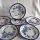 6 antique plates Creil & Montereau Sunflower model – 19th century
