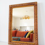 Vintage rattan mirror