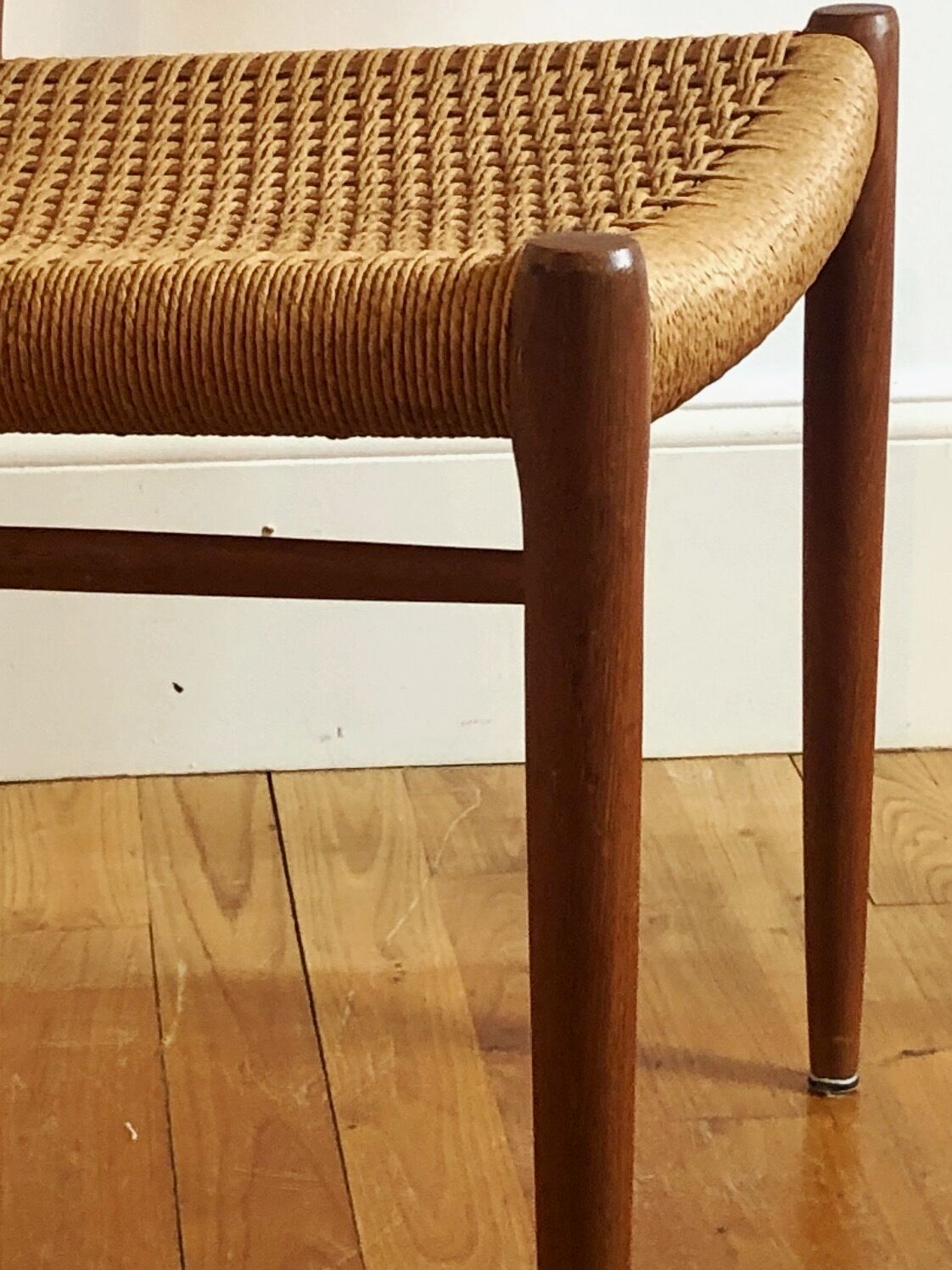Model chair 75 in teak and rope by Niels Otto Moller